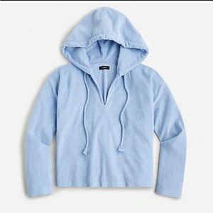J Crew light blue terry hoodie size small